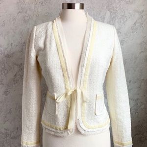 Anthro Tapemeasure Cream Textured Blazer